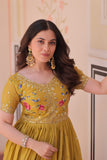 Gold Crush Embroidered Gown with Zari & Sequin Detailing