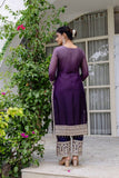 Star Georgette Embroidered Top with Crêpe Bottom & Dupatta Set