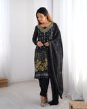 Designer Faux Georgette Suit with Real Mirror & Thread Work
