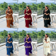 Heavy Fox Georgette Embroidered Suit Set with Dupatta