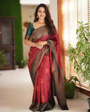 Wedding Wear Art Silk Saree with Brocade Blouse