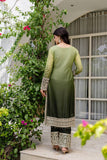 Star Georgette Embroidered Top with Crêpe Bottom & Dupatta Set