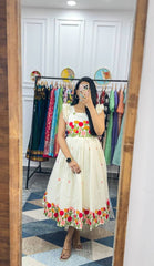 Elegant Maska Cotton Embroidered Kurti | Short Sleeve | Fully Lined