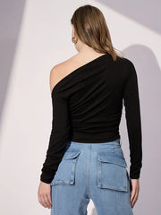 Stretchable Asymmetrical Ruched Top