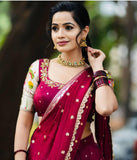 Embroidered Georgette Lehenga Choli Set with Dupatta