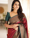 Wedding Wear Art Silk Saree with Brocade Blouse