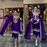 Elegant Chinon Sharara Set with Heavy Embroidery