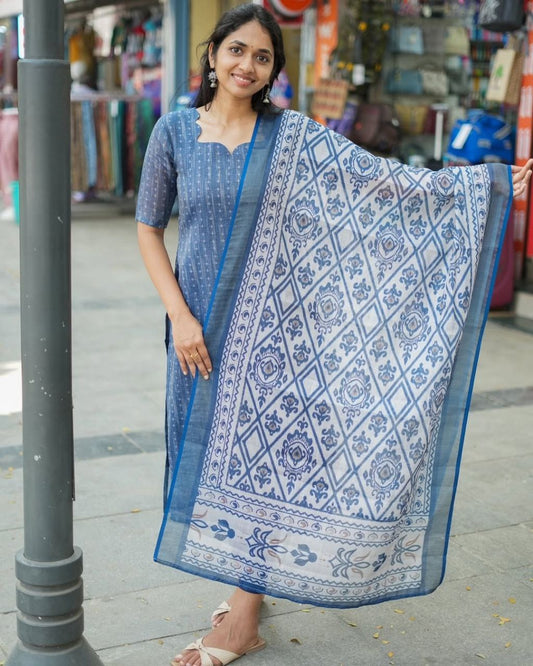 Lilan Cotton Kurta & Dupatta 2-Piece Set | Soft & Breathable