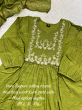 Anarkali Cotton Kurta Set with Malmal Dupatta