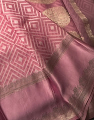 Anvika Pink Banarasi Silk Saree