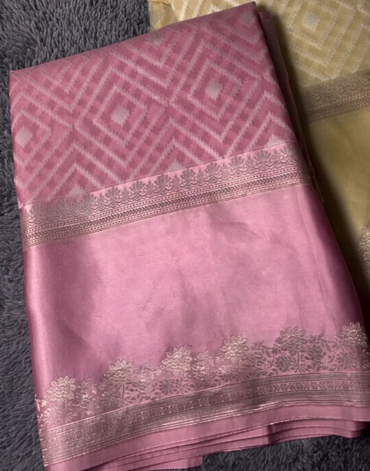Anvika Pink Banarasi Silk Saree