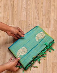 Aqua Mint Kanjivaram Silk Saree