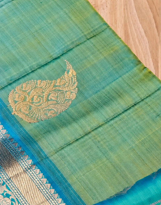 Aqua Mint Kanjivaram Silk Saree