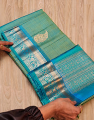 Aqua Mint Kanjivaram Silk Saree
