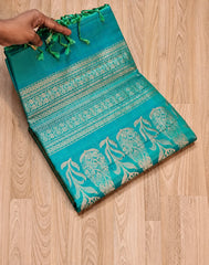 Aqua Mint Kanjivaram Silk Saree