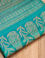 Aqua Mint Kanjivaram Silk Saree