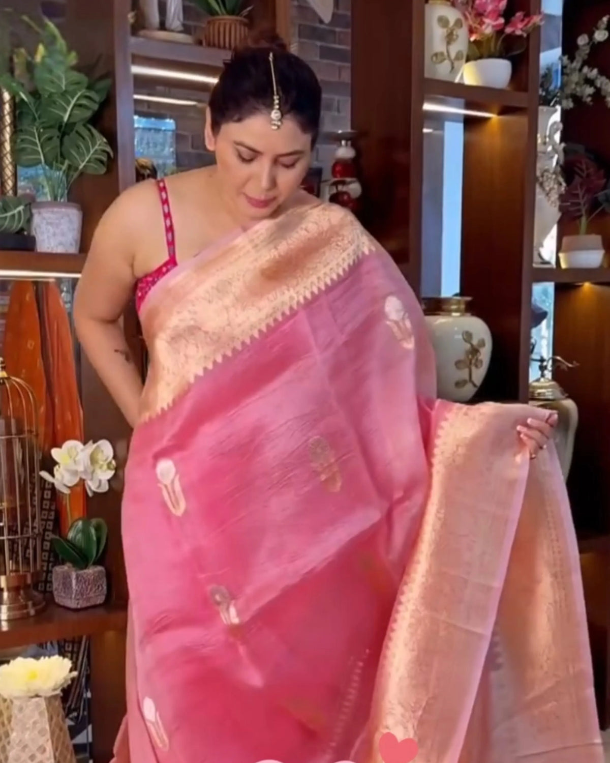 Baby Pink Silk Saree