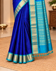 Blue Blush Silk Saree