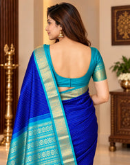 Blue Blush Silk Saree