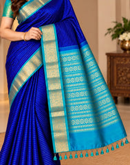 Blue Blush Silk Saree