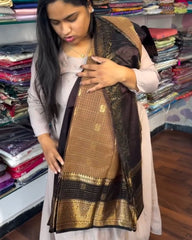 Brown Gold  Silk Saree