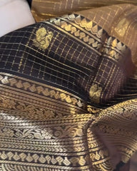 Brown Gold  Silk Saree