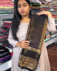 Brown Gold  Silk Saree