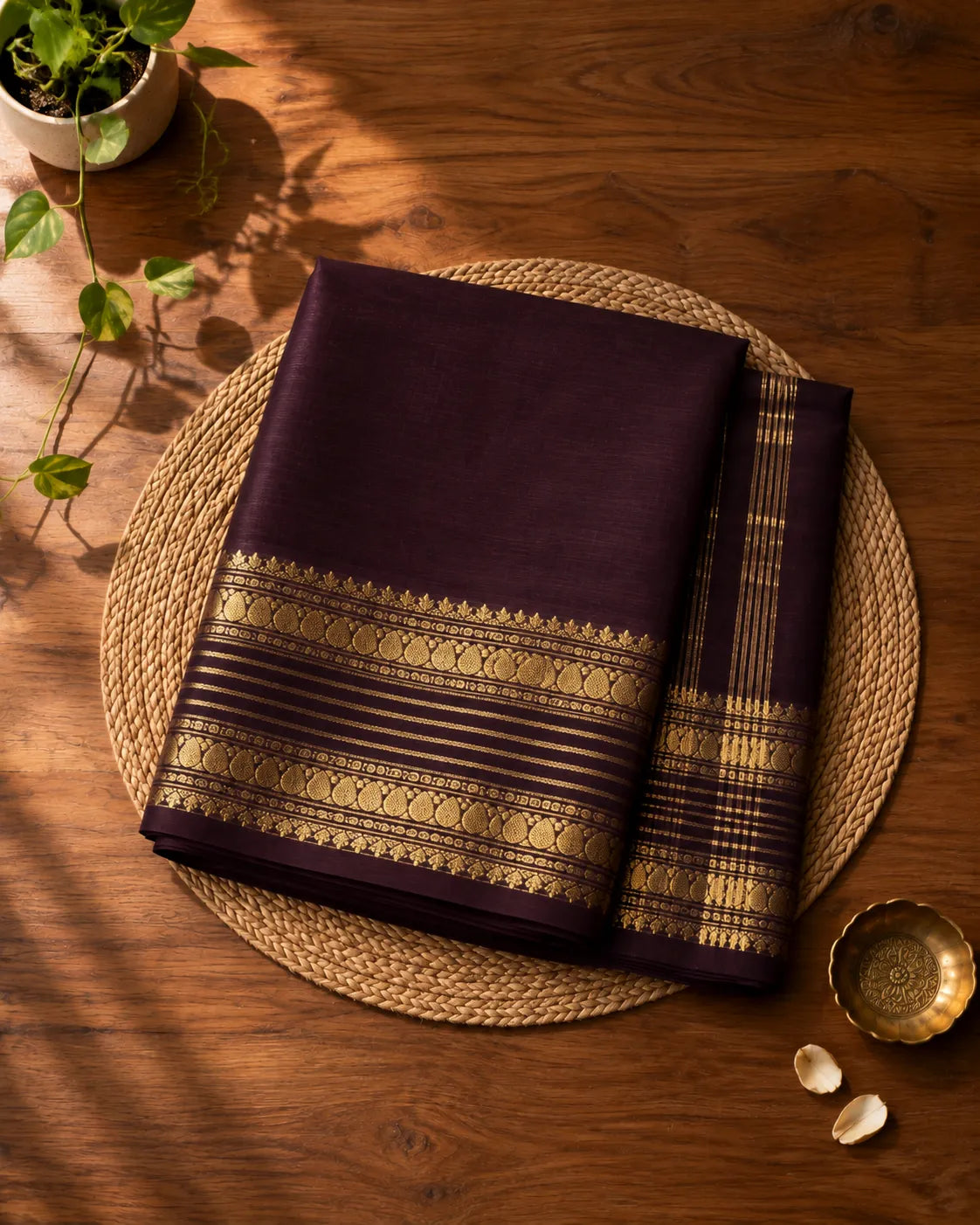 Dark Cofee Kanjivaram silk Saree