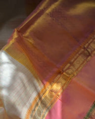 Dark Peach Silk Saree