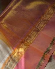 Dark Peach Silk Saree