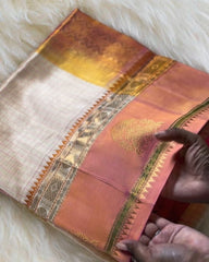 Dark Peach Silk Saree