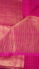 Pink brocade Silk Saree