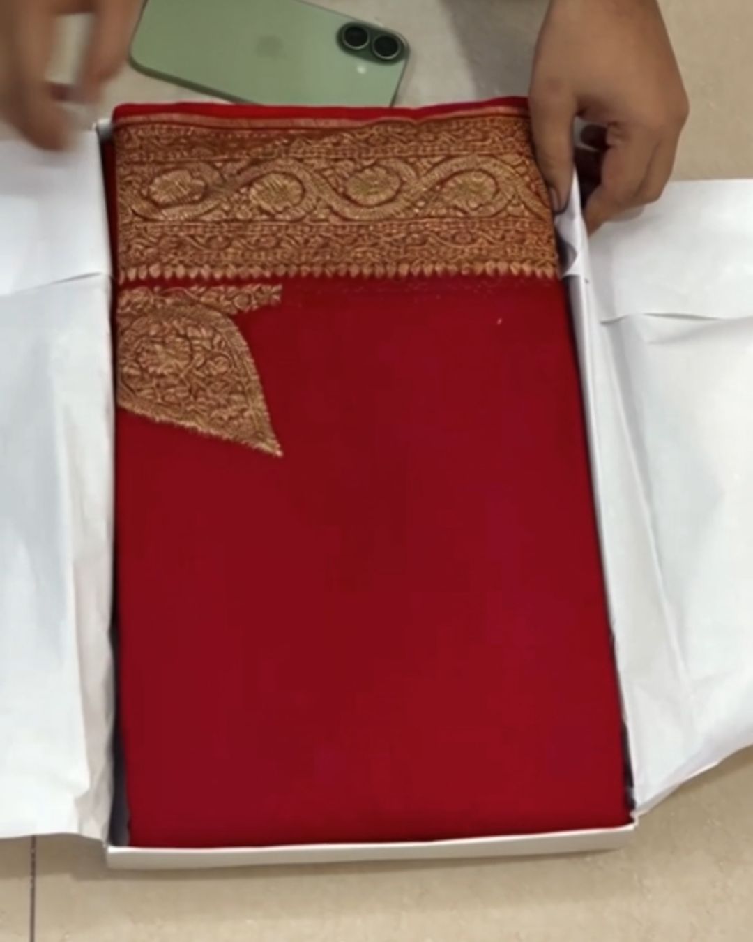 Deep Red Silk Saree