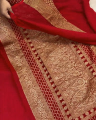 Deep Red Silk Saree