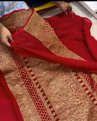 Deep Red Silk Saree