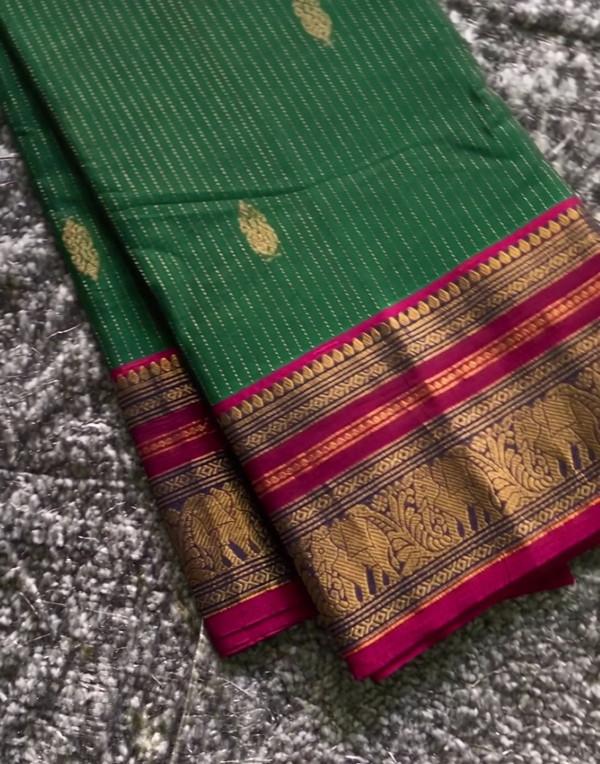Green-Gold Silk Saree