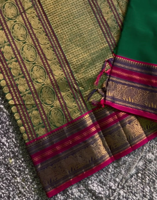 Green-Gold Silk Saree