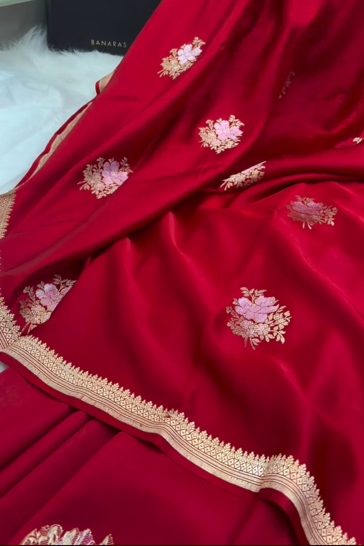 Red-Ruby Bloom Saree