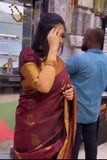 Maroon Pattu Saree