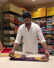 Jamun-Gold Weave Silk Saree