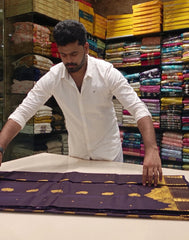 Jamun-Gold Weave Silk Saree
