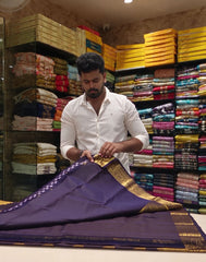 Jamun-Gold Weave Silk Saree