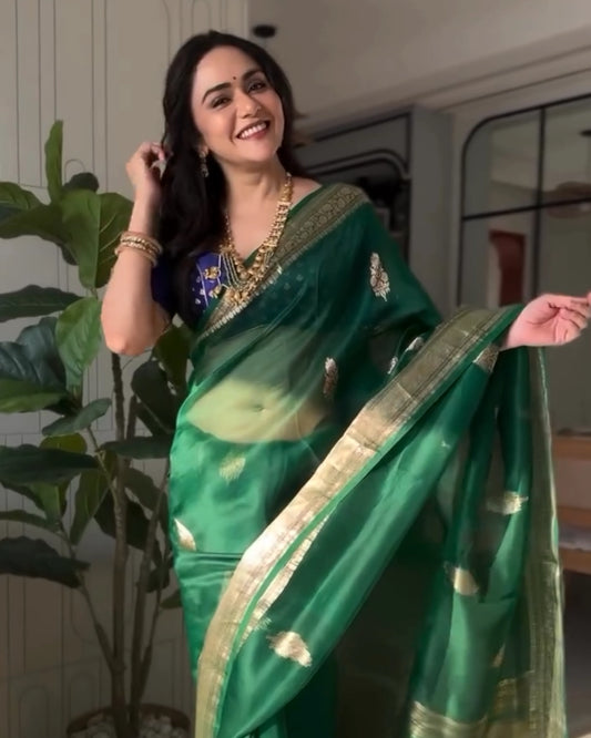Kanchi Emerald Silk Saree