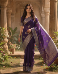 Leaf Pattern Silk Saree
