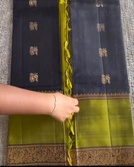 Neon-Black Pattu Saree
