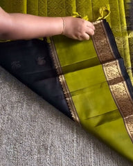 Neon-Black Pattu Saree