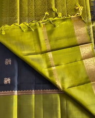 Neon-Black Pattu Saree