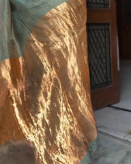 Pista Linen Silk Saree