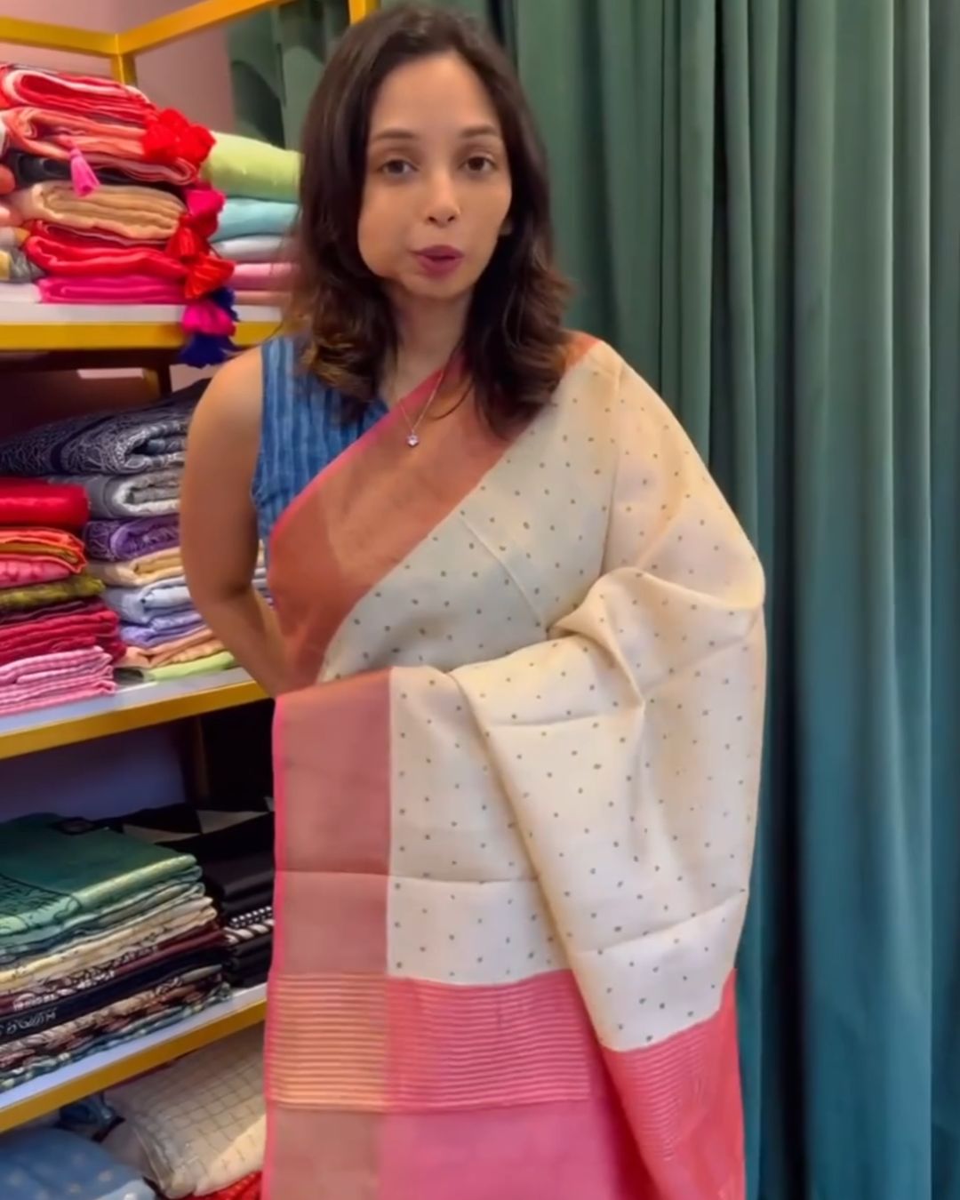 Polka Cotton Silk Saree