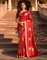 Red-Ruby Bloom Saree